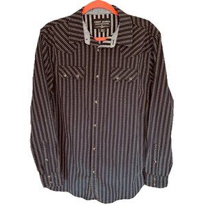 Cody James Shirt Mens M Pearl Snap Sawtooth Pockets Western Rodeo Ranchwear